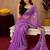 Lavender  soft net sequence emboidery saree with unstitched blouse piece