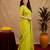 Parrot soft silk blend banarasi jacuard work pethani saree with unstitched blouse piece