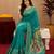 Teal green soft silk blend banarasi jacuard work pethani saree with unstitched blouse piece