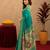 Teal green soft silk blend banarasi jacuard work pethani saree with unstitched blouse piece