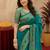 Teal green soft silk blend banarasi jacuard work pethani saree with unstitched blouse piece