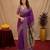 Purple soft silk blend banarasi jacuard work pethani saree with unstitched blouse piece