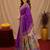 Purple soft silk blend banarasi jacuard work pethani saree with unstitched blouse piece