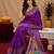Purple soft silk blend banarasi jacuard work pethani saree with unstitched blouse piece