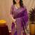 Purple soft silk blend banarasi jacuard work pethani saree with unstitched blouse piece