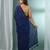 Blue pure cotton soft saree with sequined work