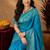 Aqua soft silk blend banarasi jacuard work pethani saree with unstitched blouse piece
