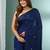 Blue pure cotton soft saree with sequined work