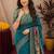 Rama soft silk blend banarasi jacuard work pethani saree with unstitched blouse piece