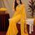 Yellow soft silk blend banarasi jacuard work pethani saree with unstitched blouse piece