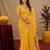 Yellow soft silk blend banarasi jacuard work pethani saree with unstitched blouse piece
