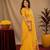 Yellow soft silk blend banarasi jacuard work pethani saree with unstitched blouse piece