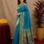 Aqua soft silk blend banarasi jacuard work pethani saree with unstitched blouse piece