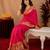 Rani pink soft silk blend banarasi jacuard work pethani saree with unstitched blouse piece