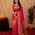 Rani pink soft silk blend banarasi jacuard work pethani saree with unstitched blouse piece