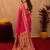 Rani pink soft silk blend banarasi jacuard work pethani saree with unstitched blouse piece