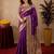Purple soft silk blend banarasi jacuard work pethani saree with unstitched blouse piece
