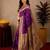Purple soft silk blend banarasi jacuard work pethani saree with unstitched blouse piece