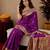 Purple soft silk blend banarasi jacuard work pethani saree with unstitched blouse piece