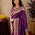 Purple soft silk blend banarasi jacuard work pethani saree with unstitched blouse piece