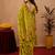 Parrot soft silk blend banarasi jacuard work pethani saree with unstitched blouse piece