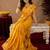 Yellow soft silk blend banarasi jacuard work pethani saree with unstitched blouse piece