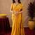 Yellow soft silk blend banarasi jacuard work pethani saree with unstitched blouse piece