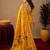 Yellow soft silk blend banarasi jacuard work pethani saree with unstitched blouse piece