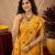 Yellow soft silk blend banarasi jacuard work pethani saree with unstitched blouse piece