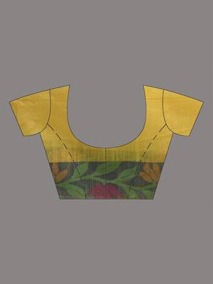 Yellow tissue handwoven soft saree 4