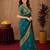 Rama soft silk blend banarasi jacuard work pethani saree with unstitched blouse piece