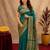 Teal green soft silk blend banarasi jacuard work pethani saree with unstitched blouse piece