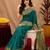 Teal green soft silk blend banarasi jacuard work pethani saree with unstitched blouse piece