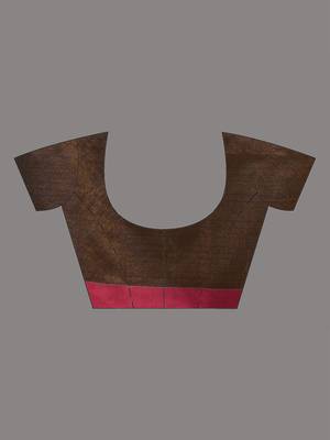 Brown tissue handwoven saree with woven designs 4