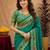 Teal green soft silk blend banarasi jacuard work pethani saree with unstitched blouse piece