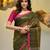 Sap green tissue handwoven soft saree with texture designs