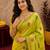 Parrot soft silk blend banarasi jacuard work pethani saree with unstitched blouse piece