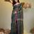 Teal tissue handwoven soft saree with texture designs