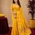 Yellow soft silk blend banarasi jacuard work pethani saree with unstitched blouse piece
