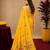 Yellow soft silk blend banarasi jacuard work pethani saree with unstitched blouse piece