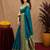 Teal blue soft silk blend banarasi jacuard work pethani saree with unstitched blouse piece