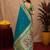 Teal blue soft silk blend banarasi jacuard work pethani saree with unstitched blouse piece