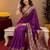 Purple soft silk blend banarasi jacuard work pethani saree with unstitched blouse piece