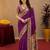 Purple soft silk blend banarasi jacuard work pethani saree with unstitched blouse piece