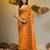 Orange tissue handwoven soft saree with texture designs