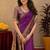 Purple soft silk blend banarasi jacuard work pethani saree with unstitched blouse piece