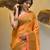 Orange tissue handwoven soft saree with texture designs