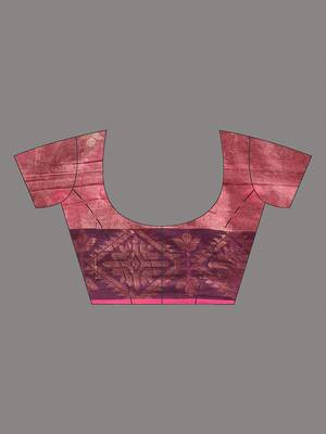 Magenta tissue handwoven soft saree with texture designs 4
