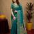 Teal blue soft silk blend banarasi jacuard work pethani saree with unstitched blouse piece