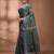 Teal coloured handwoven tissue saree with woven design